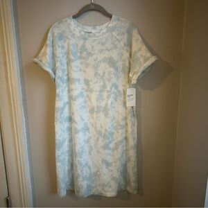 NWT Old Navy Blue Tie Dyed T-shirt Dress